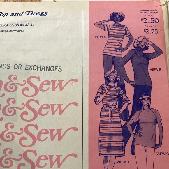 Lot of 2 70’s T-shirt Sewing Patterns - Picture 2 of 6